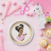 Afro-Amerikaanse Princess Baby shower Paper Bord (Feest)