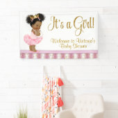 Afro-Amerikaanse Princess Girl Baby shower Banner (Insitu)