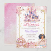 Afro-Amerikaanse Princess Girl Castle Baby shower Kaart (Voorkant / Achterkant)