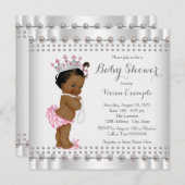 Afro-Amerikaanse Princess Pearl Baby shower Kaart (Voorkant / Achterkant)