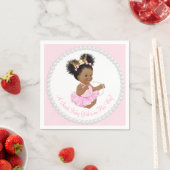 Afro-Amerikaanse Princess Pearl Baby shower Napkin Servetten (Insitu)