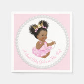 Afro-Amerikaanse Princess Pearl Baby shower Napkin Servetten (Voorkant)