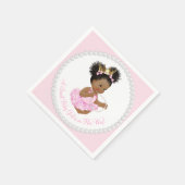 Afro-Amerikaanse Princess Pearl Baby shower Napkin Servetten (Hoek)