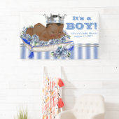 Afro-Amerikaanse Prins Baby Shower Banner (Insitu)