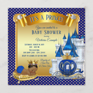 Afro-Amerikaanse prins babyshower uitnodigingen