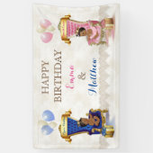 Afro-Amerikaanse prins en prinses tweeling Boy Gir Spandoek (Verticaal)