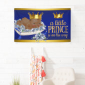 Afro-Amerikaanse prins jongetje babyshower banner (Insitu)