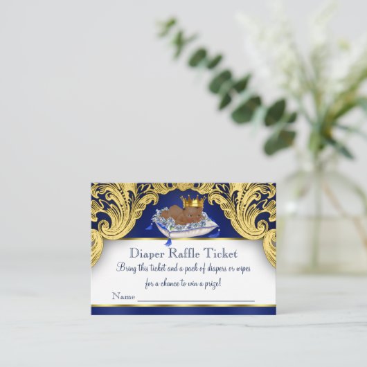 Afro-Amerikaanse Prins Luier Raffle Tickets Informatiekaartje (Staand voorkant)