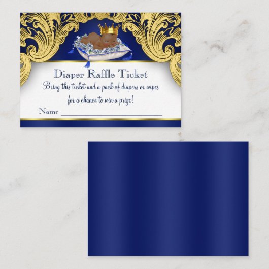 Afro-Amerikaanse Prins Luier Raffle Tickets Informatiekaartje (Voorkant / Achterkant)