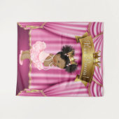 Afro-Amerikaanse prinses Baby shower achtergrond Wandkleed (Voorkant (horizontaal))