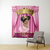Afro-Amerikaanse prinses Baby shower achtergrond Wandkleed (In situ)