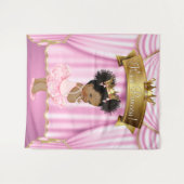 Afro-Amerikaanse prinses Baby shower achtergronden Wandkleed (Voorkant (horizontaal))