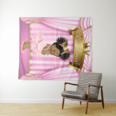 Afro-Amerikaanse prinses Baby shower achtergronden Wandkleed (In Situ (horizontaal))