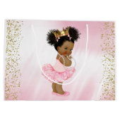 Afro-Amerikaanse prinses Baby shower Groot Cadeauzakje (Achterkant)