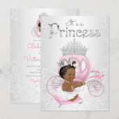 Afro-Amerikaanse prinses Baby shower Kaart (Voorkant / Achterkant)