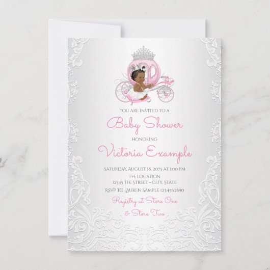 Afro-Amerikaanse prinses Baby shower Kaart (Achterkant)