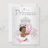 Afro-Amerikaanse prinses Baby shower Kaart (Voorkant)