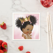 Afro-Amerikaanse prinses Baby shower Papier servet (Insitu)