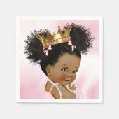 Afro-Amerikaanse prinses Baby shower Papier servet (Voorkant)