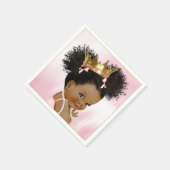 Afro-Amerikaanse prinses Baby shower Papier servet (Hoek)