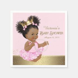 Afro-Amerikaanse prinses Baby shower Papier servet