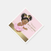 Afro-Amerikaanse prinses Baby shower Papier servet (Hoek)