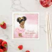 Afro-Amerikaanse prinses Baby shower Papier servet (Insitu)