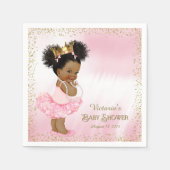 Afro-Amerikaanse prinses Baby shower Papier servet (Voorkant)