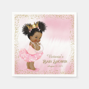 Afro-Amerikaanse prinses Baby shower Papier servet