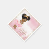 Afro-Amerikaanse prinses Baby shower Papier servet (Hoek)
