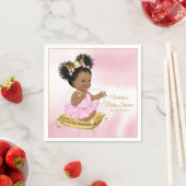 Afro-Amerikaanse prinses Baby shower Papier servet (Insitu)