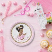 Afro-Amerikaanse prinses Baby shower papieren Bord (Feest)
