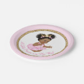 Afro-Amerikaanse prinses Baby shower papieren Bord (Gekanteld)