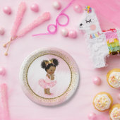 Afro-Amerikaanse prinses Baby shower papieren Bord (Feest)