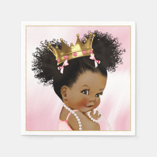 Afro-Amerikaanse Prinses Baby Shower Papieren Serv Servetten