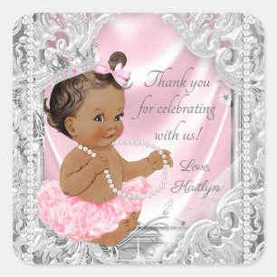 Afro-Amerikaanse prinses Baby shower Stickers