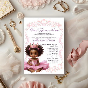 Afro-Amerikaanse Prinses Baby Shower Uitnodiging