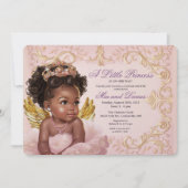 Afro-Amerikaanse Prinses Baby Shower Uitnodiging (Voorkant)
