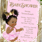 Afro-Amerikaanse Prinses Baby Shower Uitnodigingen