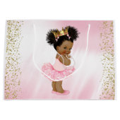 Afro-Amerikaanse prinses babyfeest Groot Cadeauzakje (Voorkant)
