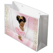 Afro-Amerikaanse prinses babyfeest Groot Cadeauzakje (Voorkant Gekanteld)