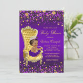 Afro-Amerikaanse prinses babyshower uitnodiging (Staand voorkant)