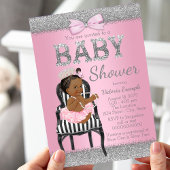 Afro-Amerikaanse prinses babyshower uitnodiging