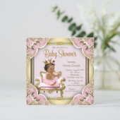Afro-Amerikaanse prinses babyshower uitnodiging (Staand voorkant)