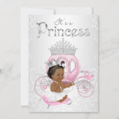 Afro-Amerikaanse prinses babyshower uitnodigingen (Voorkant)