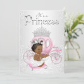 Afro-Amerikaanse prinses babyshower uitnodigingen (Staand voorkant)