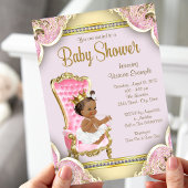Afro-Amerikaanse prinses babyshower uitnodigingen