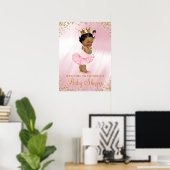 Afro-Amerikaanse prinses babyshower welkomstbord Poster (Thuiskantoor)