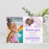 Afro-Amerikaanse prinses bedank foto kaart (Staand voorkant)