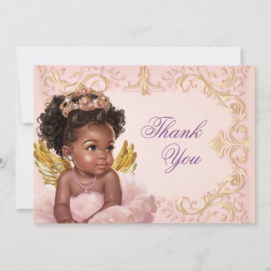 Afro-Amerikaanse prinses bedankt kaart (Voorkant)